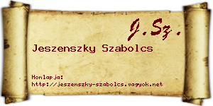 Jeszenszky Szabolcs névjegykártya